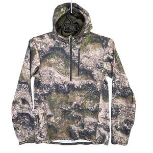 Mens Magellan Outdoors PRO Hunt Pullover Camo Hoodie Polyester Spandex Size L